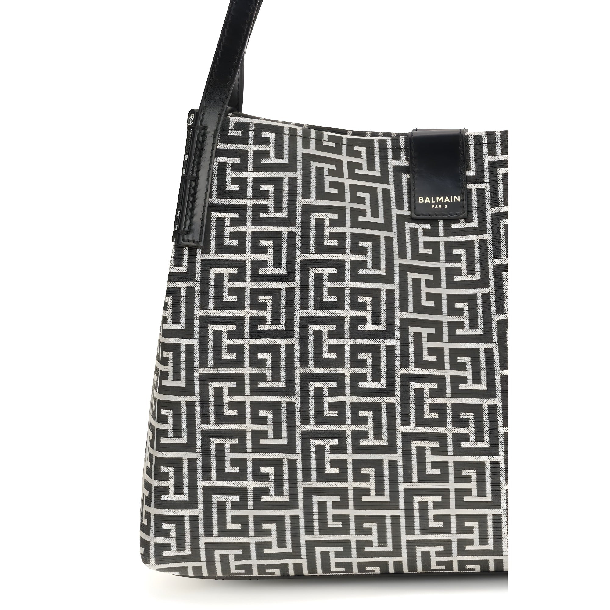 Balmain Black Cotton Shoulder Bag