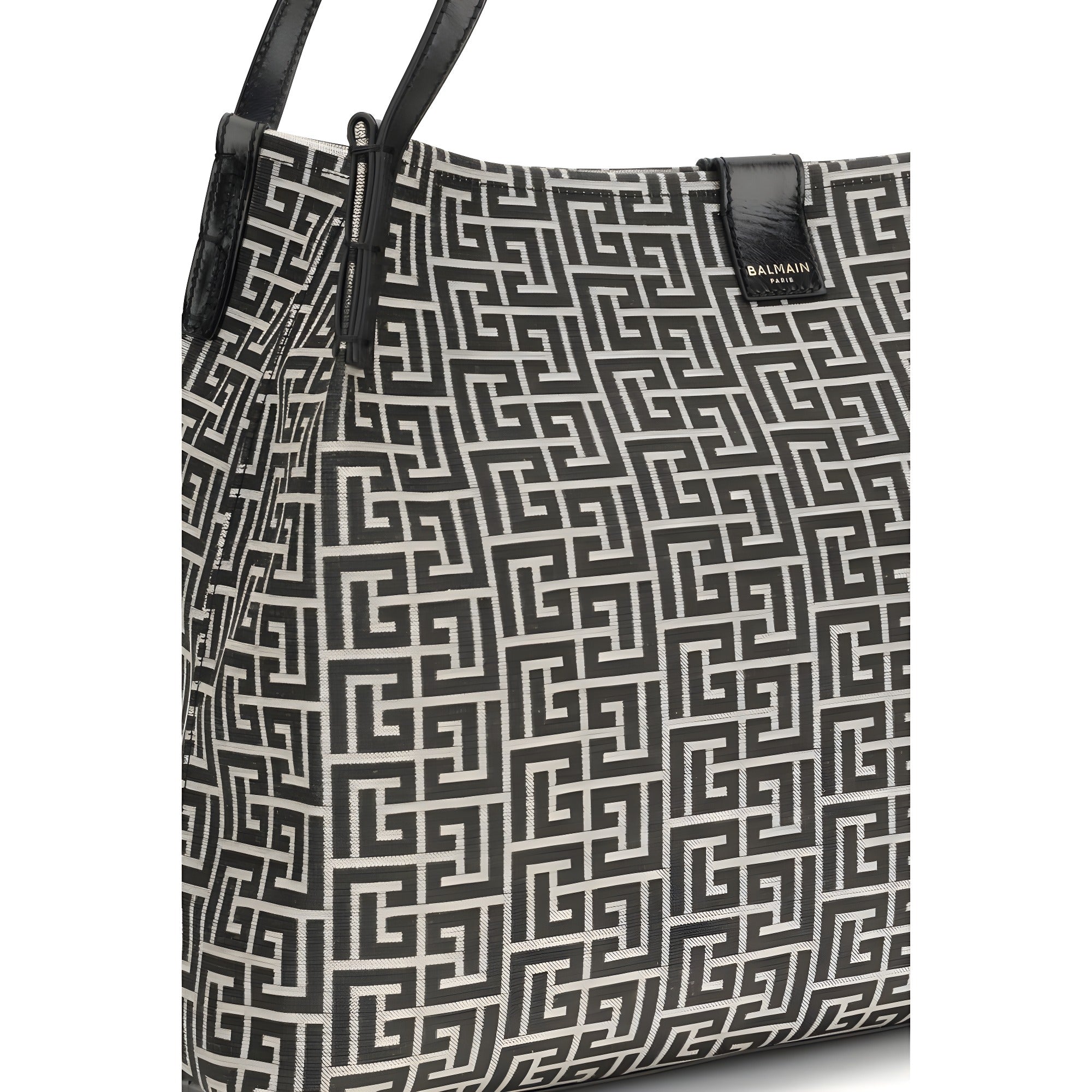 Balmain Black Cotton Shoulder Bag