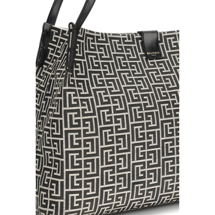 Balmain Black Cotton Shoulder Bag