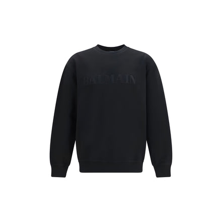 Balmain Black Cotton Sweatshirt