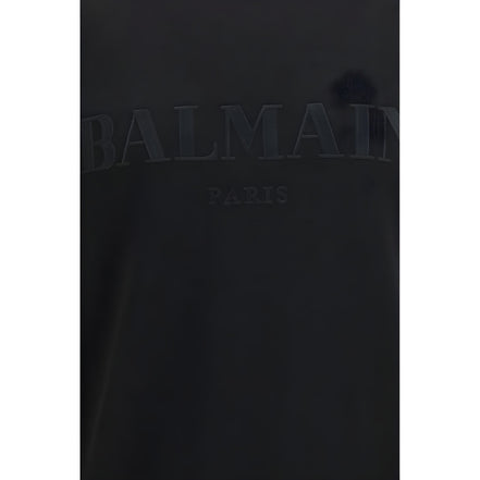 Balmain Black Cotton Sweatshirt