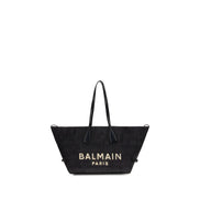 Balmain Black Raffia Shoulder Bag