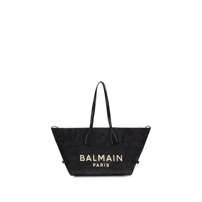 Balmain Black Raffia Shoulder Bag