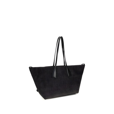Balmain Black Raffia Shoulder Bag