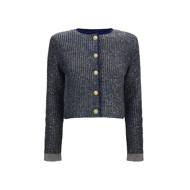 Balmain Blue Polyamide Cardigan