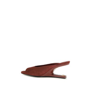 Balmain Bordeaux Goatskin Mules