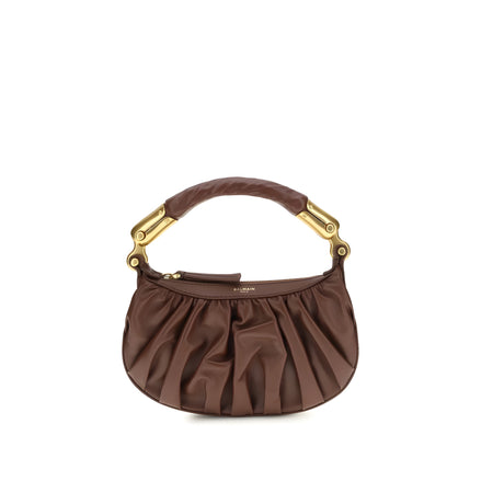 Balmain Brown Calf Leather Shoulder Bag