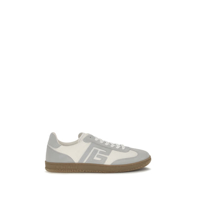 Balmain White Calf Leather Athletic Sneakers