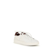 Balmain White Calf Leather Athletic Sneakers