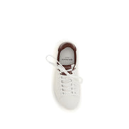 Balmain White Calf Leather Athletic Sneakers