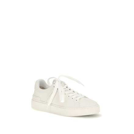 Balmain White Calf Leather Low Top Sneakers