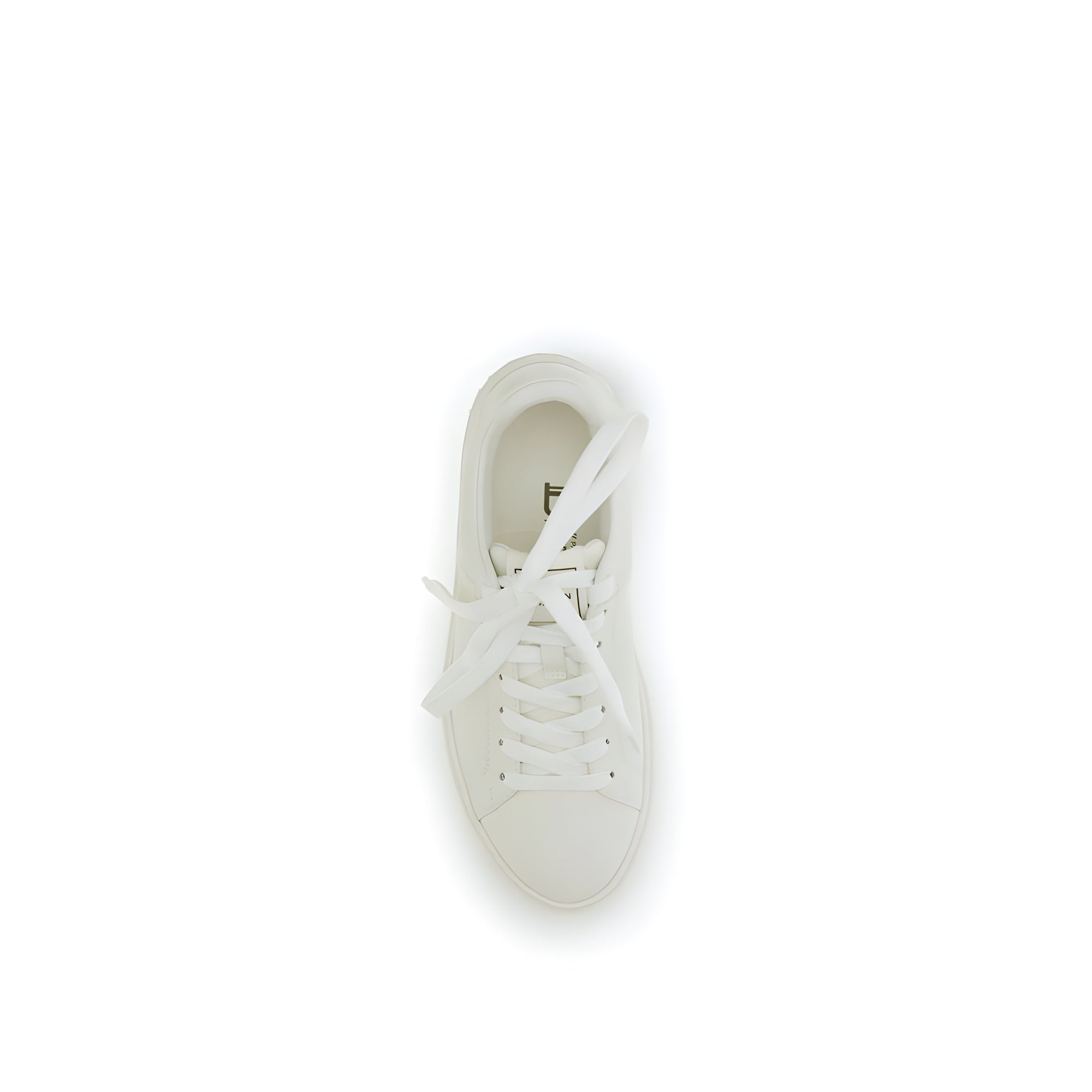 Balmain White Calf Leather Low Top Sneakers