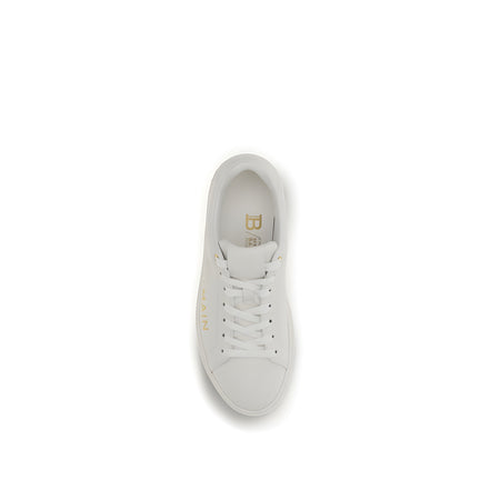 Balmain White Calf Leather Low Top Sneakers