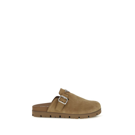 Mules Prada en Cuir de Veau Beige