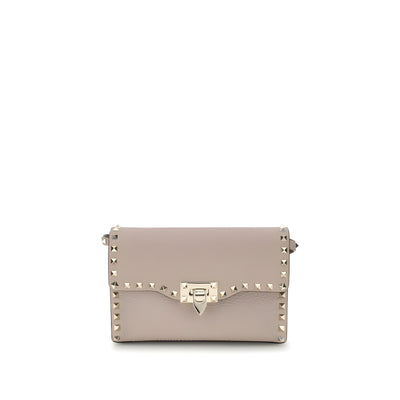 Sac porté épaule Valentino Garavani en cuir de veau beige Bos Taurus