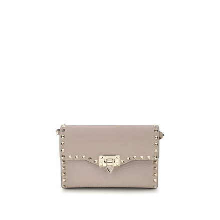 Sac porté épaule Valentino Garavani en cuir de veau beige Bos Taurus
