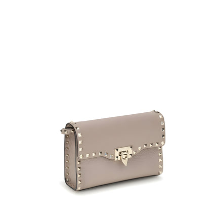 Sac porté épaule Valentino Garavani en cuir de veau beige Bos Taurus