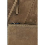 Sac porté épaule Brunello Cucinelli en cuir de veau beige Bos Taurus