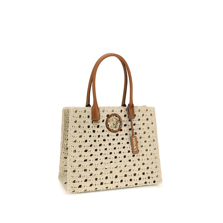 Sac à bandoulière Versace en coton beige