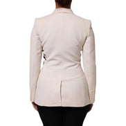 Veste beige brodée à boutonnage simple Dolce & Gabbana