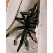 Veste beige brodée à boutonnage simple Dolce & Gabbana