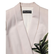Veste beige brodée à boutonnage simple Dolce & Gabbana