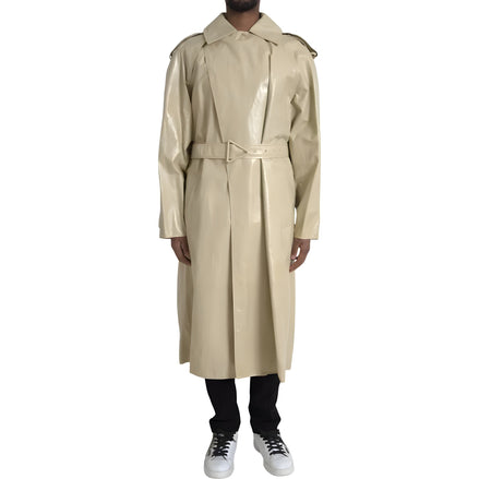 Trench-coat Veste en cuir d'agneau beige Bottega Veneta