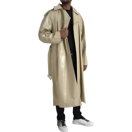 Trench-coat Veste en cuir d'agneau beige Bottega Veneta