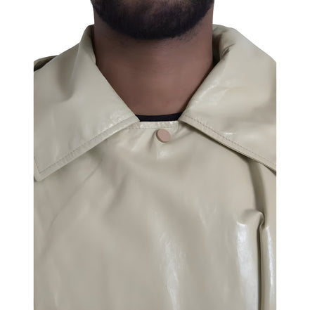Trench-coat Veste en cuir d'agneau beige Bottega Veneta