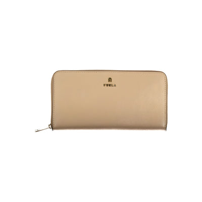 Portefeuille femme en cuir beige Furla