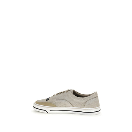 Baskets basses en lin beige Dolce & Gabbana