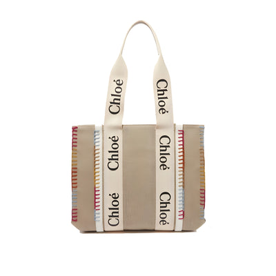 Chloé Beige Linen Tote Bag