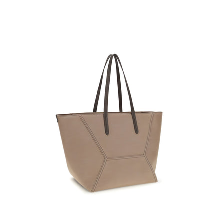 Brunello Cucinelli Beige Cotton Shoulder Bag
