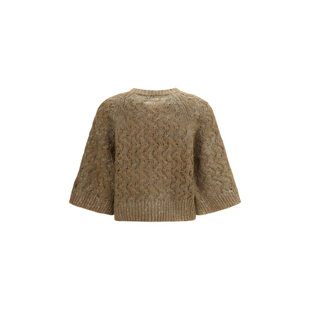 Brunello Cucinelli Beige Silk Sweater