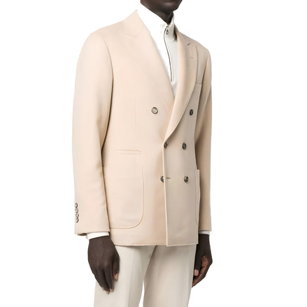 Manteau en laine beige Brunello Cucinelli