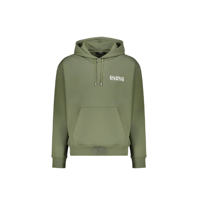 Sweat à capuche bicolore en coton Balmain