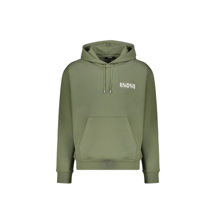 Sweat à capuche bicolore en coton Balmain