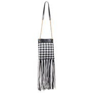 Sac bandoulière Versace en cuir et textile noir et blanc
