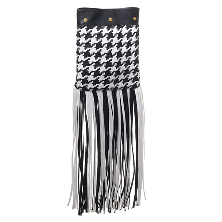 Sac bandoulière Versace en cuir et textile noir et blanc