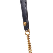 Sac bandoulière Versace en cuir et textile noir et blanc