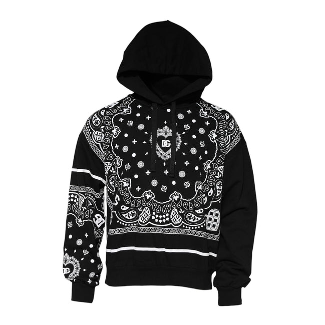 Dolce & Gabbana Black Bandana Hooded Sweatshirt