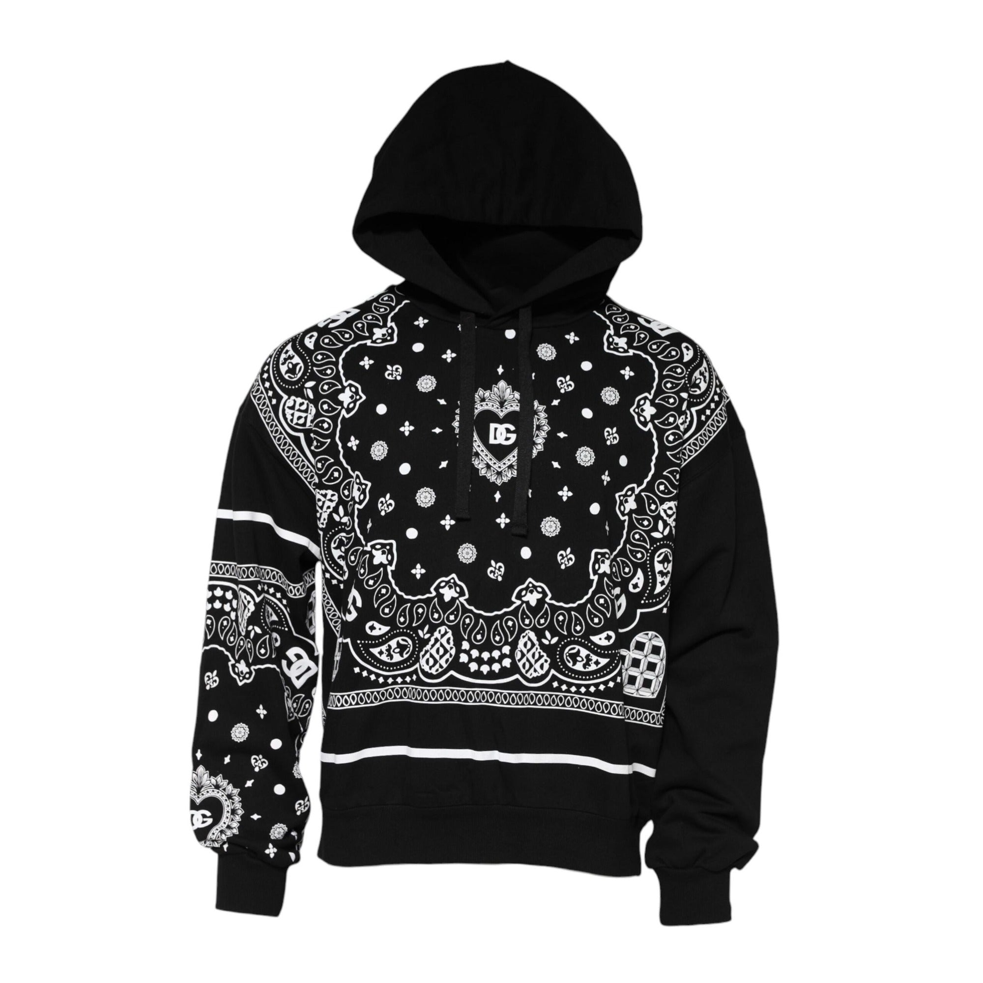 Dolce & Gabbana Black Bandana Hooded Sweatshirt