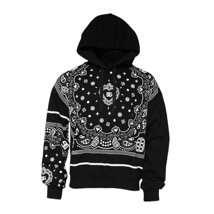 Dolce & Gabbana Black Bandana Hooded Sweatshirt
