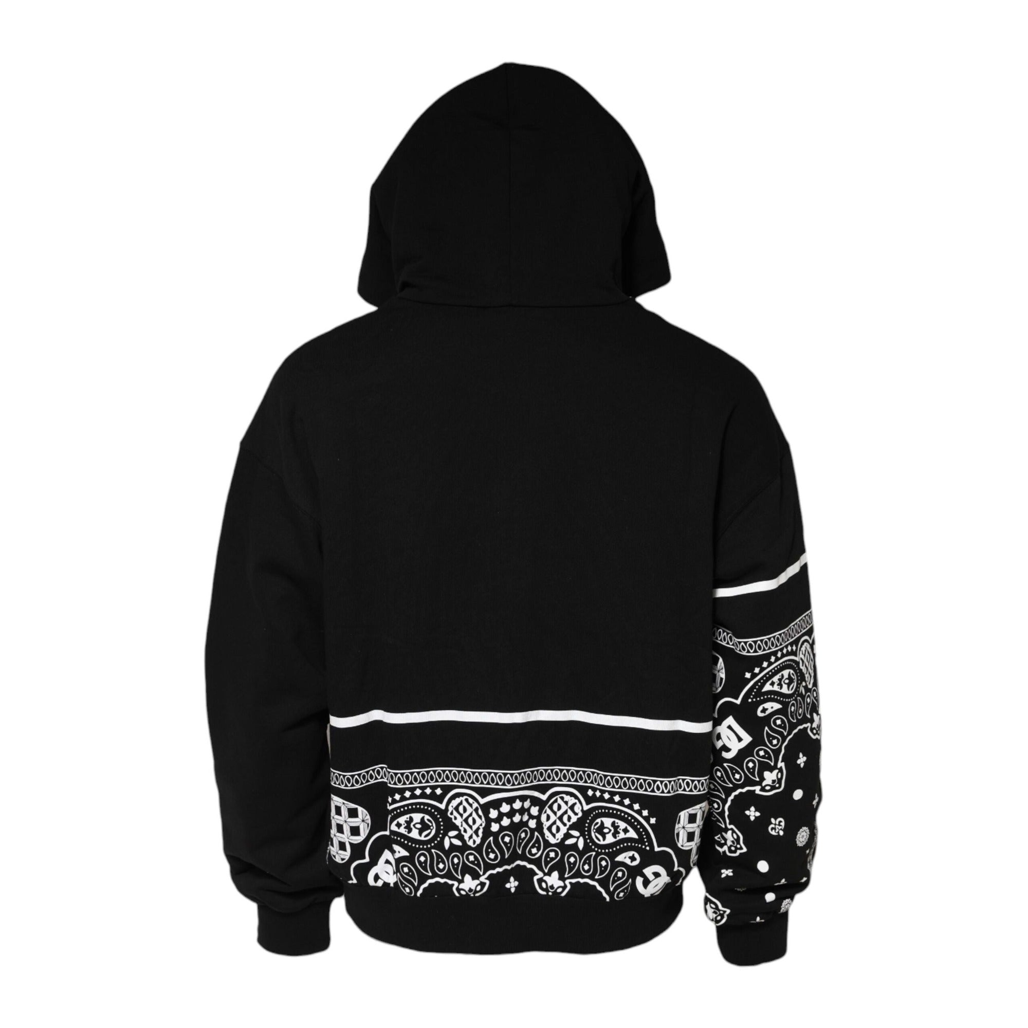 Dolce & Gabbana Black Bandana Hooded Sweatshirt