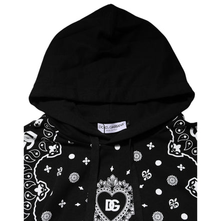 Dolce & Gabbana Black Bandana Hooded Sweatshirt