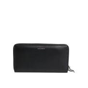 Portefeuille Continental Dolce & Gabbana en Cuir Exotique Gaufré Noir et Bleu