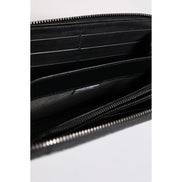 Portefeuille Continental Dolce & Gabbana en Cuir Exotique Gaufré Noir et Bleu
