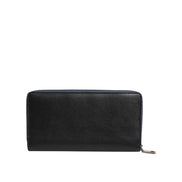 Dolce & Gabbana Black Blue Exotic Leather Continental Clutch Wallet