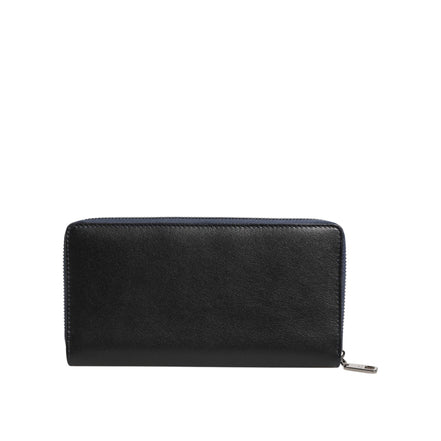 Dolce & Gabbana Black Blue Exotic Leather Continental Clutch Wallet