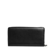 Dolce & Gabbana Black Blue Exotic Leather Continental Clutch Wallet